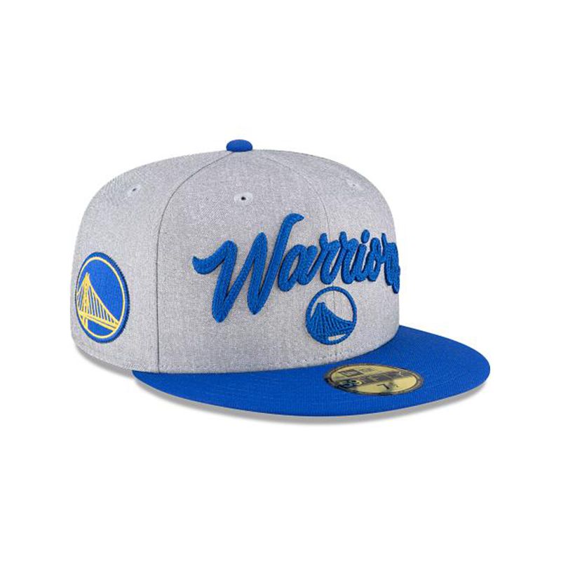 NBA Golden State Warriors Draft 59Fifty Fitted (ERP2361) - Grey New Era Caps